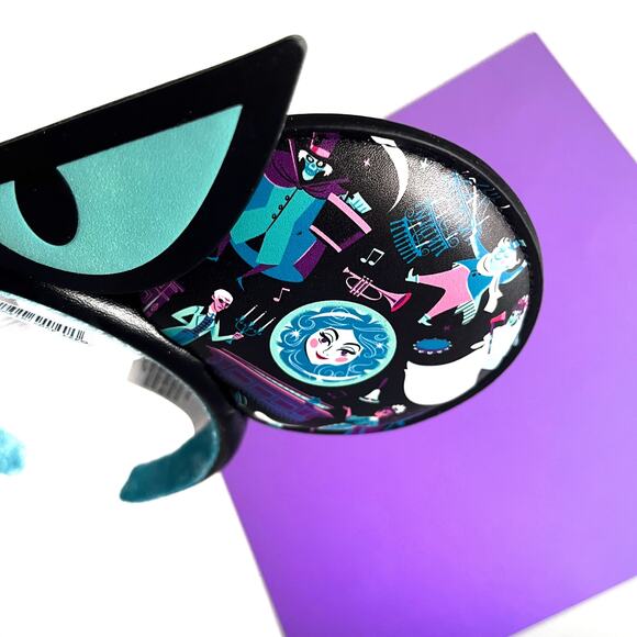 Disney Haunted Mansion EYES Ear Headband - Foolish Mortal Wallpaper Leota Hatbox - Picture 5 of 11